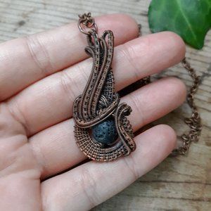 Witch Hat Aromatherapy Wire Wrap Necklace